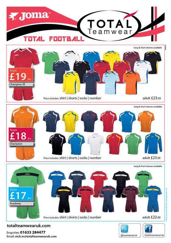 Joma Football Kits 2012